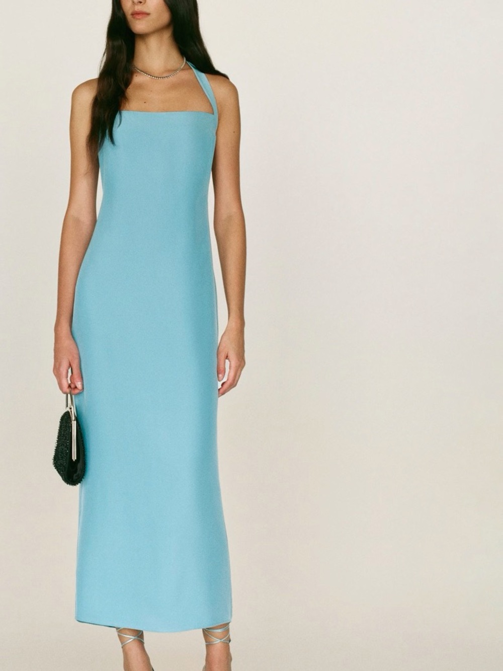 Reformation Alli Silk dress (siren blue) midi dress